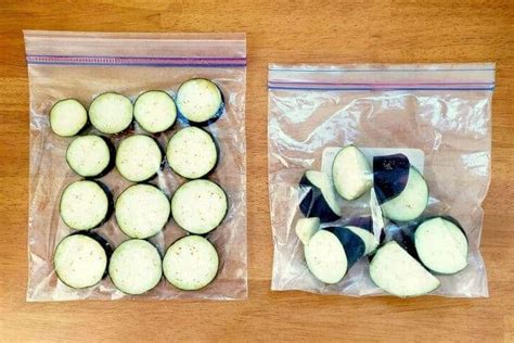 Bolsa de berenjenas congeladas