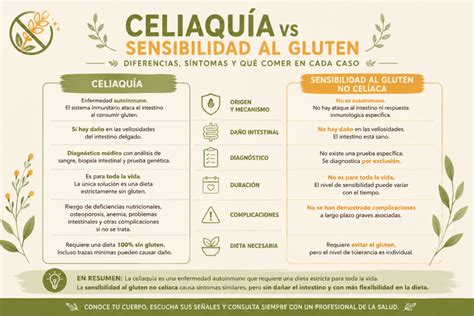 Gráfico comparativo: Celiaquía vs. Sensibilidad al gluten vs. Alergia al trigo