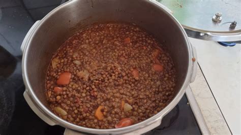 Cocer lentejas en olla express