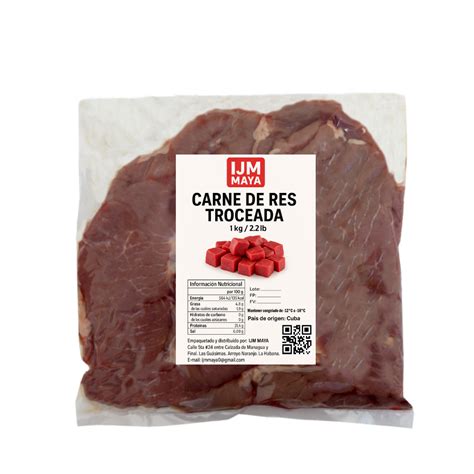 Carne troceada y salpimentada
