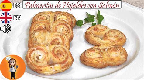 Ingredientes para palmeras de hojaldre con salmón