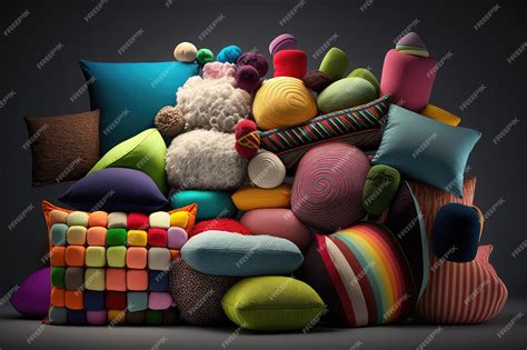 Variedad de almohadas rellenas de bolitas
