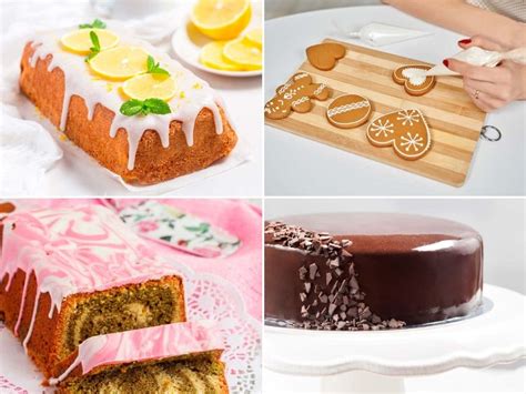 Comparación visual de diferentes tipos de glaseados para pasteles