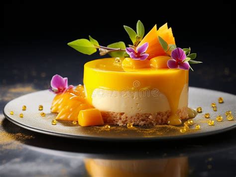 Mousse de mango cremosa decorada con lima