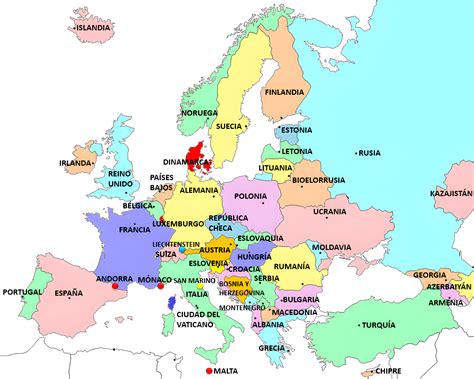 Mapa de Europa con los países donde el codillo de cerdo es un plato tradicional