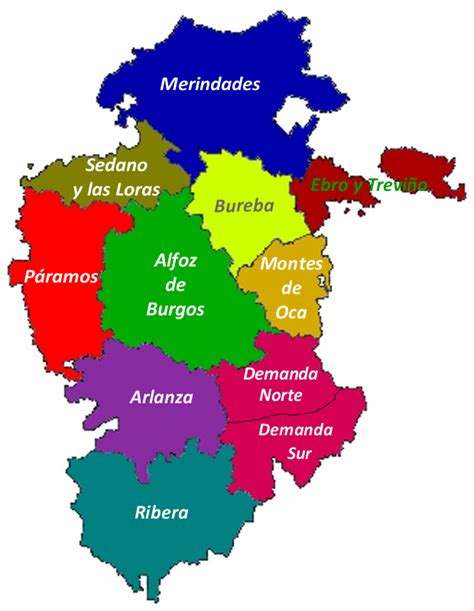 Mapa de zonas recreativas con barbacoas en la provincia de Burgos