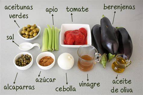 Ingredientes para Caponata de Berenjena