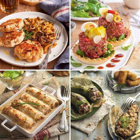 variedad de platos horneados con carne picada