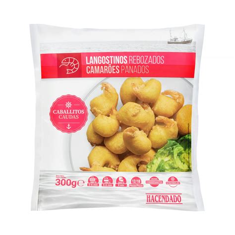 Envase de Langostinos Rebozados Caballitos Hacendado de 300g