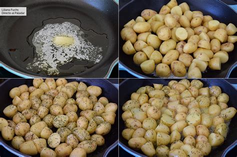 Patatas baby doradas a la mantequilla en sartén