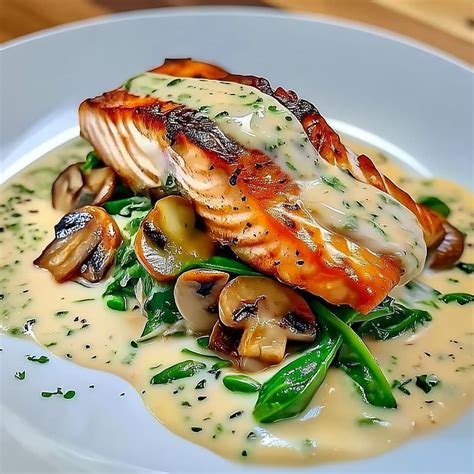 Salmón cocinándose en una sartén con mantequilla de ajo