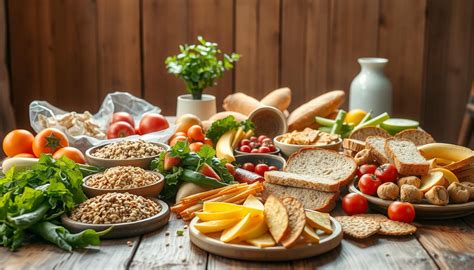 Infografía con iconos de comida sin gluten y entrega a domicilio