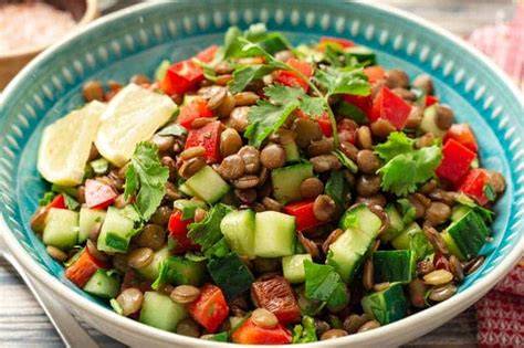 Ensalada fría de lentejas
