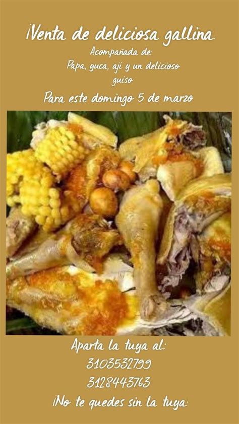 Plato de gallina tradicional colombiana con papa y yuca