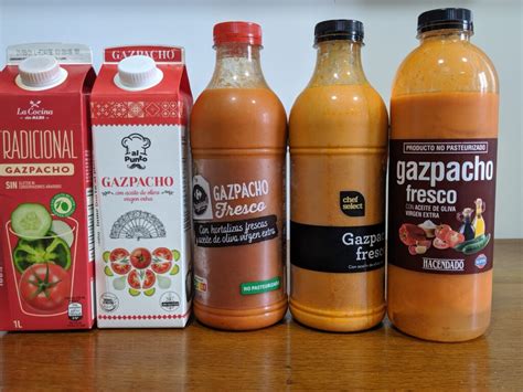 Comparación de precios de gazpacho casero y envasado