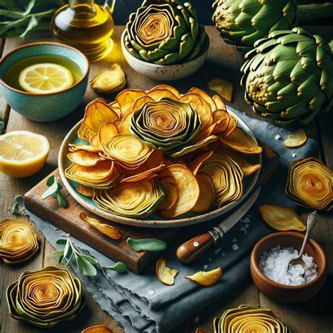 Ingredientes para chips de alcachofa