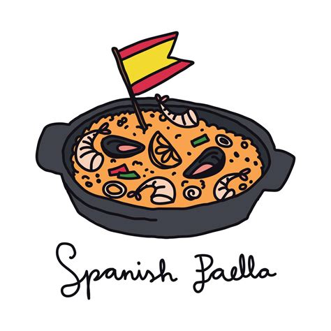 Dibujo de una paella antigua con su receta