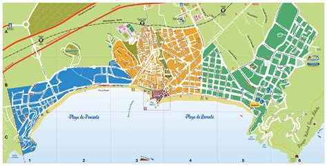 Mapa de Benidorm con ubicación de los restaurantes de paella