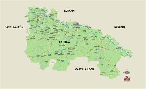 Mapa de La Rioja con sus principales ciudades y zonas gastronómicas