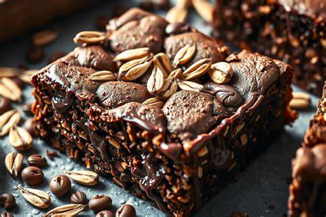 Brownie de avena listo para disfrutar
