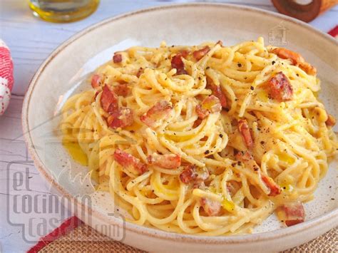 Pasta de lentejas a la carbonara con panceta