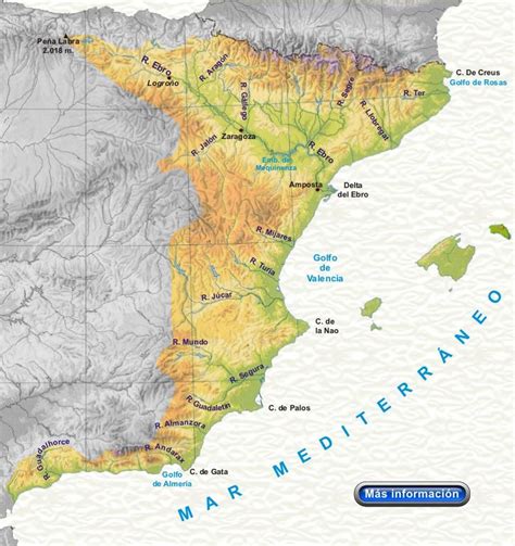 Mapa de la región mediterránea destacando Valencia