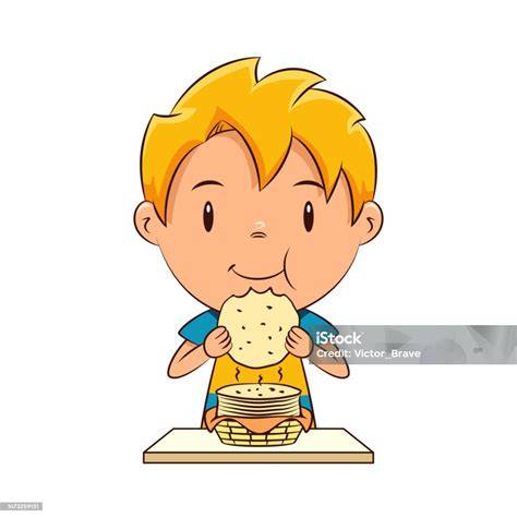 Niño comiendo una tortilla francesa