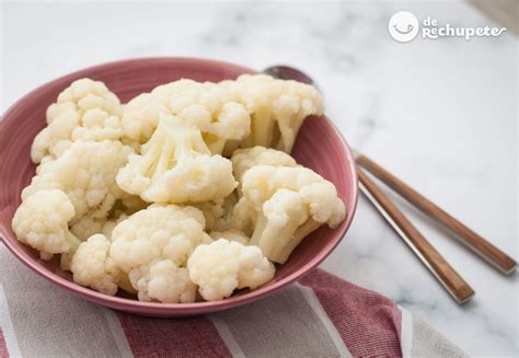 Coliflor cocida y troceada