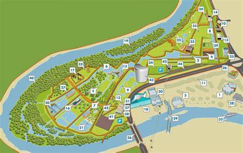 Mapa del Parque del Agua de Zaragoza con puntos de interés