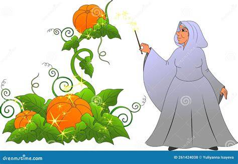 Ilustración del Hada Madrina convirtiendo una calabaza en carroza