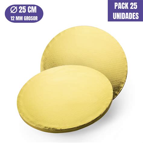 Base redonda dorada para tarta