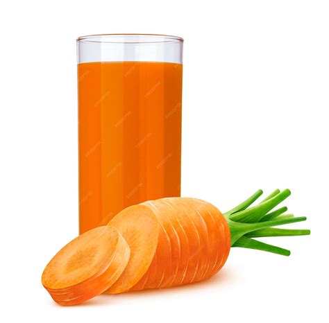 Ilustración de un vaso de jugo de zanahoria con zanahorias frescas al lado.