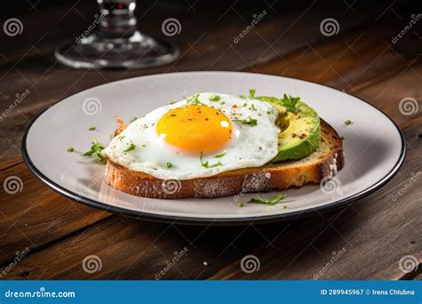 Huevo frito en plato con pan
