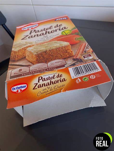Envase del preparado para pastel de zanahoria Dr. Oetker