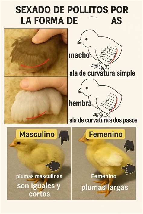 Diferencias en la cresta de pollos machos y hembras