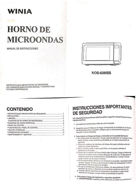 Manual de usuario de un microondas mostrando las opciones de sonido