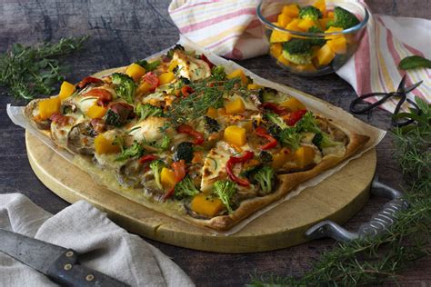 Hojaldre de verduras a los 4 quesos terminado