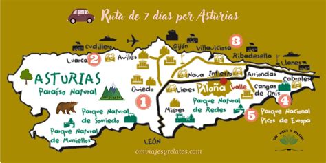 Mapa gastronómico de Asturias con rutas de cachopos
