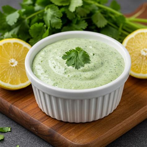 Ingredientes para aderezo de cilantro con base de mayonesa