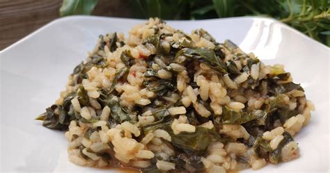 Arroz meloso con acelgas y patatas