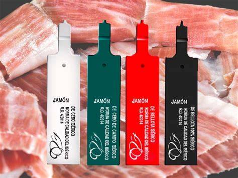 Tabla de etiquetas de jamón ibérico