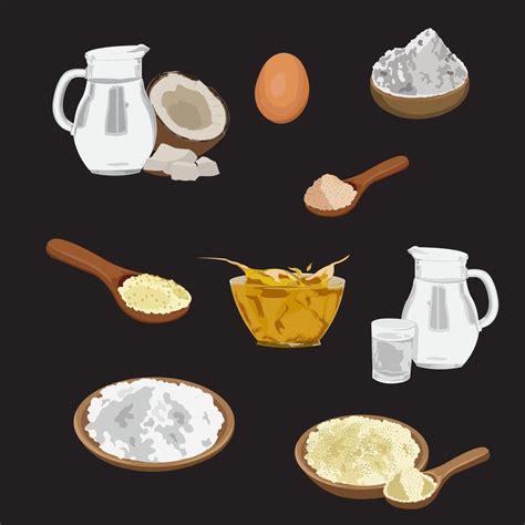 Ilustración de ingredientes para un cóctel de yema de huevo con café y especias