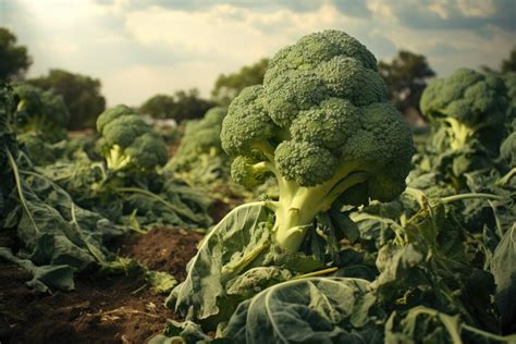 Brócoli fresco en un campo