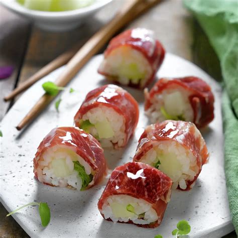 Makis de jamón y melón