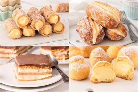 Postres elaborados con crema pastelera