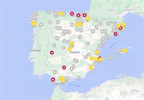 Mapa de España con restaurantes recomendados para probar arroces