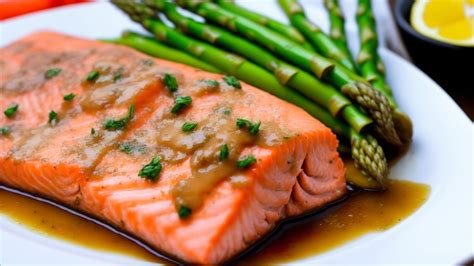 Salmón fresco, espárragos y otros ingredientes para papillote
