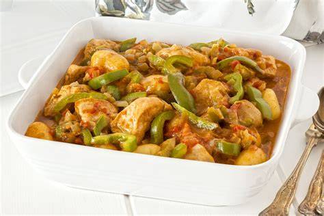 Estofado de pechuga de pollo con patatas