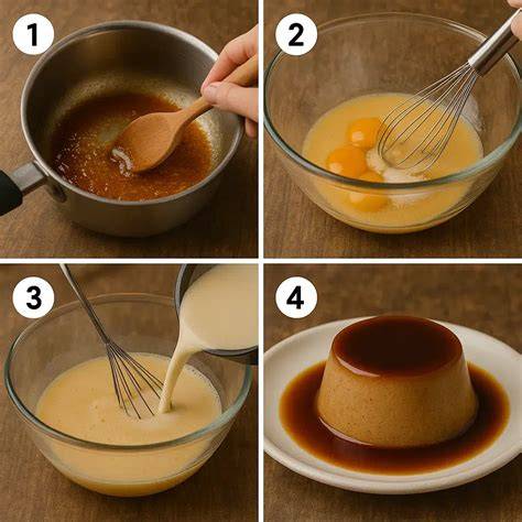 Pasos para hacer flan de café