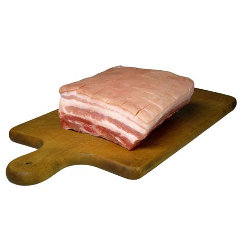 Panceta de cerdo con cortes superficiales